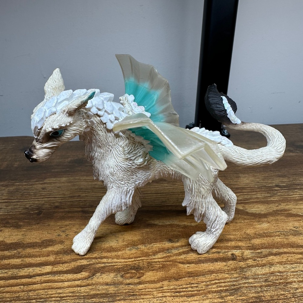 Schleich Bayala Ice Wolf Winged Mythical Creature Figure White Teal 70507